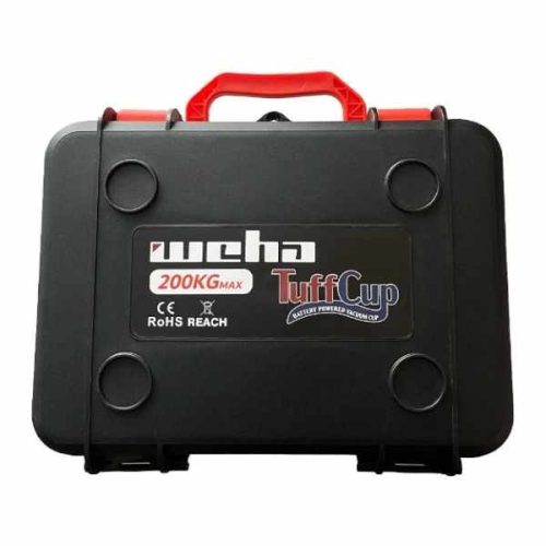 Closed carrying case for TuffCup RuffGrip 11 LED electric vacuum lifter
