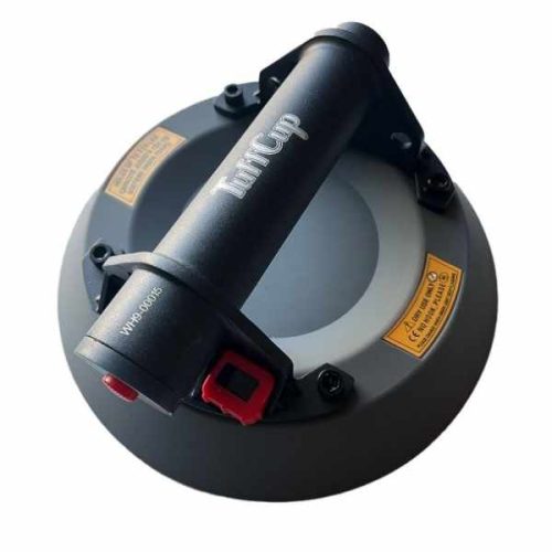 Angled view showing TuffCup UltraCurve 9 LED electric vacuum lifter