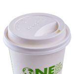 Application view White Plastic Dome Lid on cup