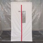 Closed ZipDoor Magnetic Door Kit red magnetic seam and clear window