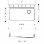 Duragranit super single bowl granite sink Black Sand DUR-105-01 dimensions