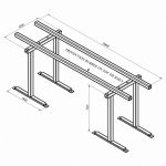 Dimension diagram for Aardwolf Adjustable Trestle AT-765N