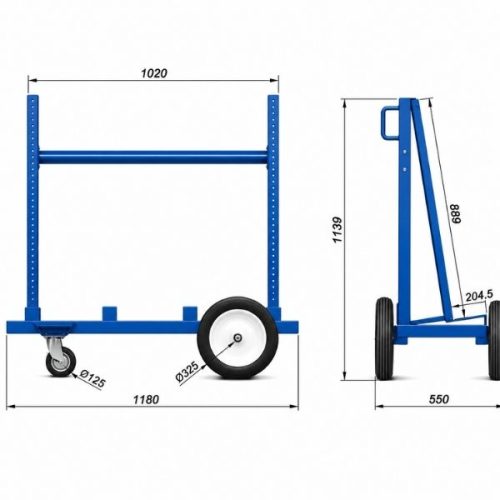 Dimension diagram Aardwolf Economy Slab Buggy Single Sided