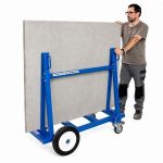 In-use view Aardwolf Economy Slab Buggy Single Sided transporting stone during handling