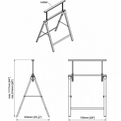 Dimension diagram Aardwolf Fabrication Stand