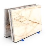 In-use view Aardwolf Full Slab A-Frame SAF02-S supporting stone slabs during handling
