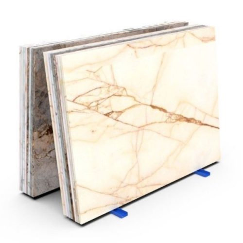 In-use view Aardwolf Full Slab A-Frame SAF02-S supporting stone slabs during handling