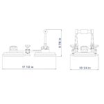 Dimensions view showing Aardwolf Ratchet Seam Setter measurements