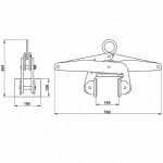 Dimension diagram for Aardwolf Scissor Lifter 125 Auto Lock