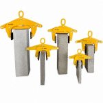 In-use view Aardwolf Scissor Lifter 125 Auto Lock lifting stone during handling