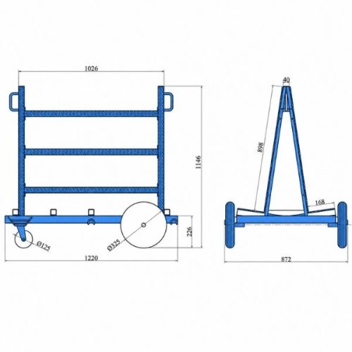 Dimension diagram Aardwolf Slab Buggy Double-Sided