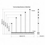 Aardwolf Slab Rack Pole ASR09 63" Rubber Cap dimensions diagram measurement labels