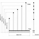 Dimension diagram for Aardwolf Slab Rack Post 800mm