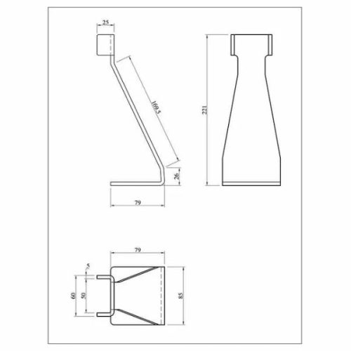 Aardwolf Steel Post Base SPB1618 dimensions