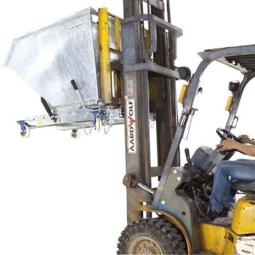 Aardwolf Waste Bin 1000 PC Galvanized positioned for material collection