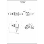 Dimensions view showing Aardwolf Water Swivel measurements