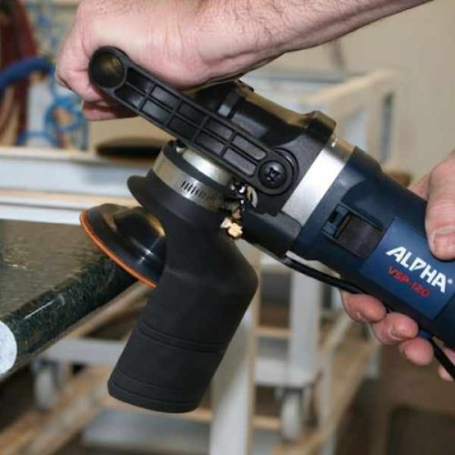 Alpha Variable Speed Wet Polisher VSP-120 in use polishing a granite countertop