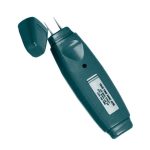 Angled view Dri-Eaz WetChec Moisture Meter display, controls, and sensor body