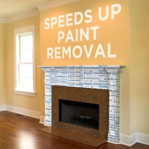 Application view Dumond Peel Away Paper positioned for paint removal coverage