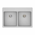Duragranit double equal bowl granite sink Iceberg DUR-202-03 top view
