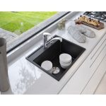DuraGranit Single Bowl Granite Sink 102 – Black Sand application view