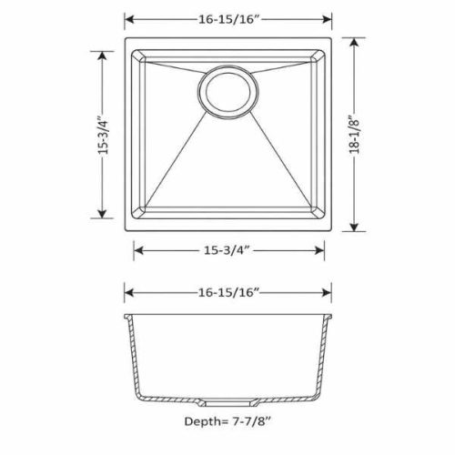 Duragranit single bowl granite sink 106 Iceberg DUR-106-03 dimensions