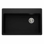 Duragranit super single bowl granite sink Black Sand DUR-105-01 top view