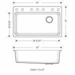Duragranit super single bowl granite sink Gray Moon DUR-105-04 dimensions