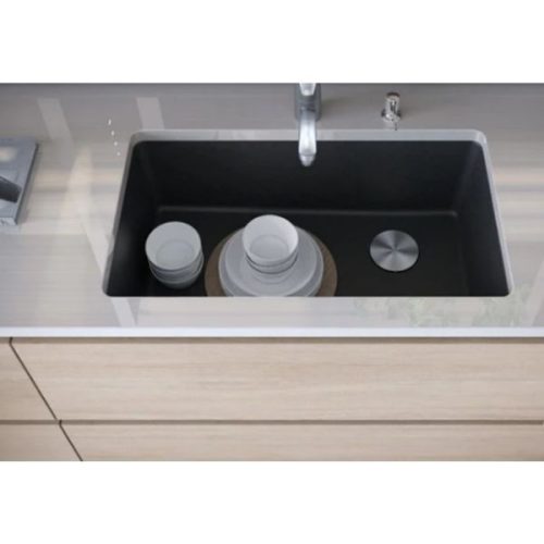 DuraGranit Super Single Bowl Granite Sink – Storm Cloud application view