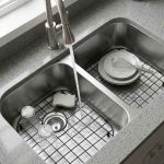 Gemini 202 stainless steel sink grid in use inside a sink basin