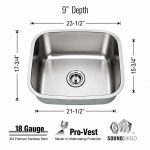 Dimensions view showing Indus Small Single Bowl Kitchen Sink measurements