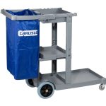Angle View Janitor Cart 25gal Heavy Duty Zippered Vinyl