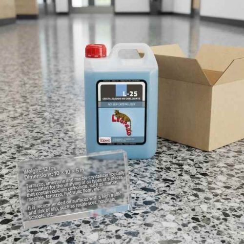 L-25 No Slip Crystallizer 5L applied to a polished stone floor