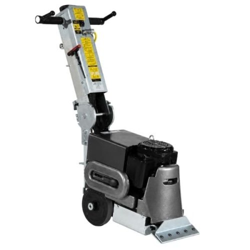 Angled view National Self-Propelled Walk Behind Scraper handle assembly and scraper body