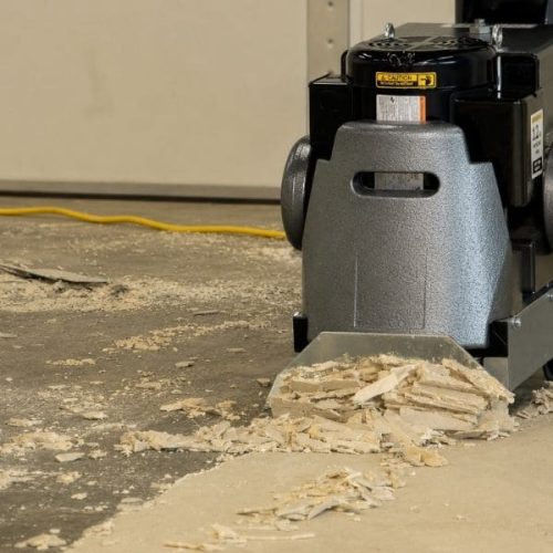 National Self-Propelled Walk Behind Scraper positioned for floor removal application
