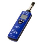 Angled view OmniPro Hygrometer H16-200 display, controls, and sensor housing