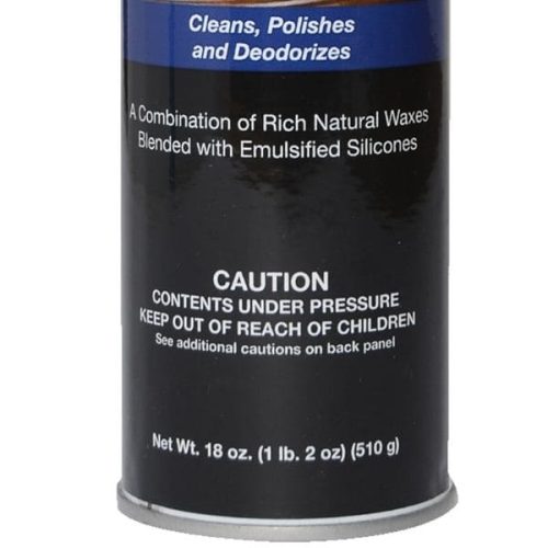 Close-up view Omnipro Lemon Oil Furniture Polish label and spray bottle detail