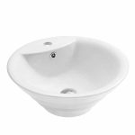 Overmount ceramic vessel sink SIS-CV12W angle view