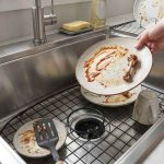 Pegasus 101 stainless steel sink grid in use inside a sink basin