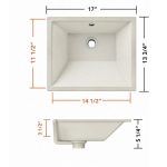 PL-3639 ADA Porcelain Undermount Bathroom Sink dimensions diagram