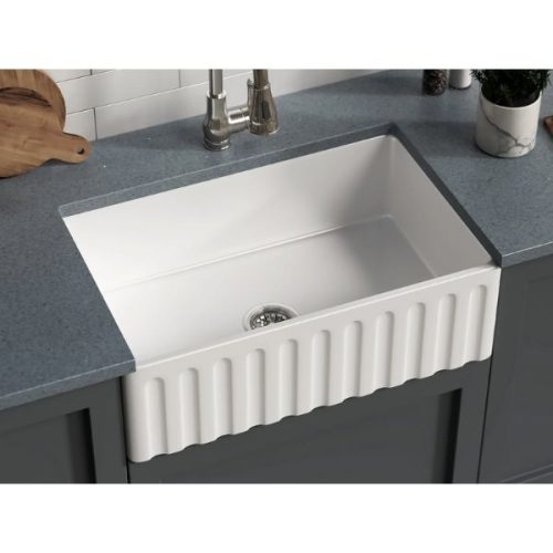 PL-FC3018SB Fireclay Reversible Farmhouse Kitchen Sink application view