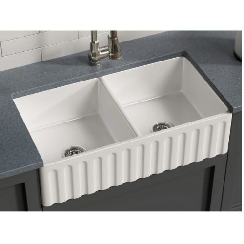 PL-FC3318DB Fireclay Reversible Farmhouse Kitchen Sink application view