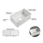Detail PL-FC3318DB Fireclay Reversible Farmhouse Kitchen Sink