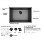 Detailed view PL-GMB111 R15 Gunmetal Black Kitchen Sink finish and sink edge