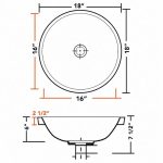 PL-3086 Porcelain Semi-Recessed Bathroom Sink dimensions diagram
