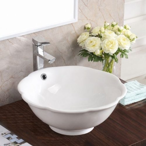 PL-3053 White Porcelain Vessel Bathroom Sink application view