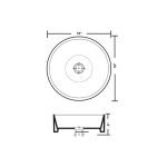 PL-3079 White Porcelain Vessel Bathroom Sink dimensions diagram