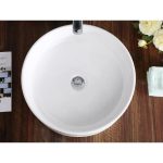 Top View PL-3079 White Porcelain Vessel Bathroom Sink