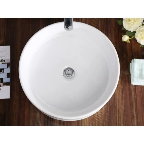 Top View PL-3079 White Porcelain Vessel Bathroom Sink