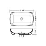 Measurement diagram for PL-3081 White Porcelain Vessel Bathroom Sink with size labels